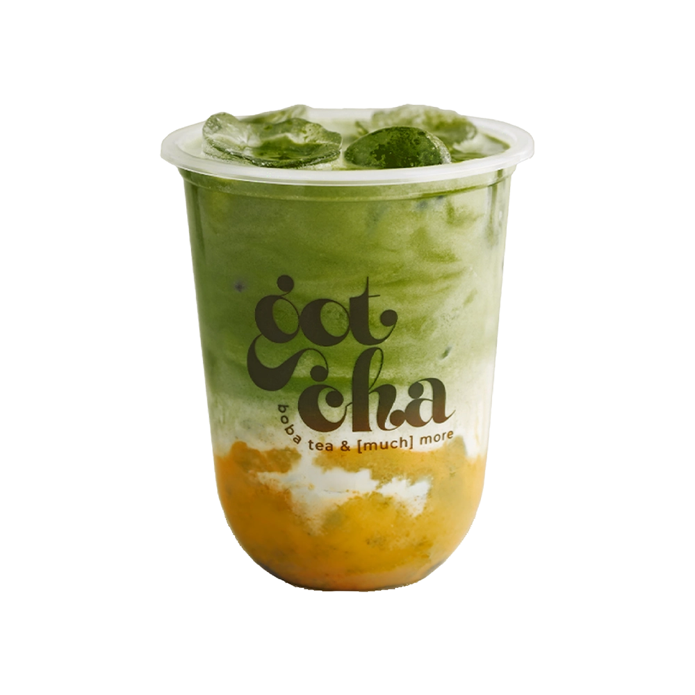 salted caramel matcha latte