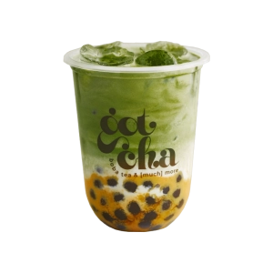 salted caramel matcha latte