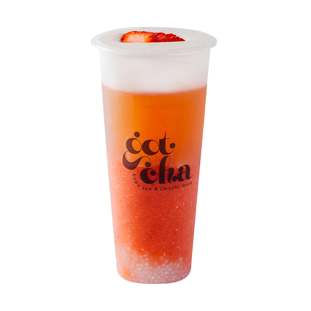 strawberry creamcha sago