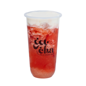 Strawberry creamcha sago
